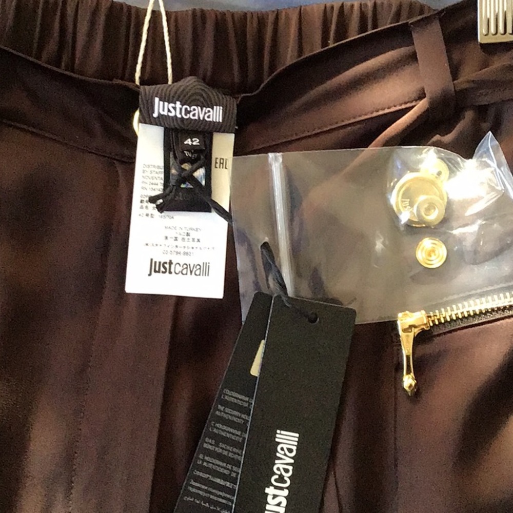 Just Cavalli size 42 Brown  cargo pants. NWT - Picture 7 of 14